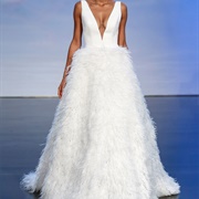 Feathers on Wedding Dress