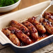 Baked Sausages and Onions