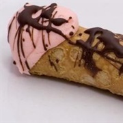 Red and Black Licorice Whipped Cream Cannoli