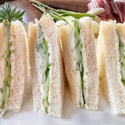 Cucumber Tea Sandwich With Herb Cream Cheese