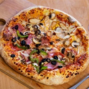 Salami Mushroom Corn Pizza