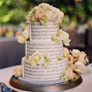 Cake Decorated With Poem/Book Quotes