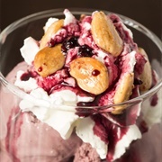 Sundae With Red Whipped Cream