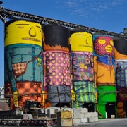 'Giants' on Granville Island Silos