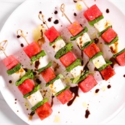 Watermelon and Caprese Skewers
