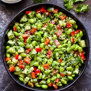 Spinach, Edamame Bean & Bell Pepper Salad
