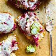 Marble Cheddar and Sauerkraut Open-Faced Sandwich