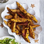 Yule Spice Sweet Potato Wedges