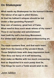 On Shakespeare (John Milton)