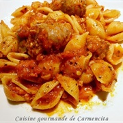 Escargot Pasta in Tomato Sauce