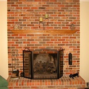 Red Brick Fireplace