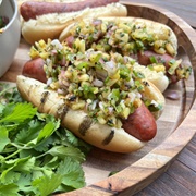 Pineapple Relish Hot Dog