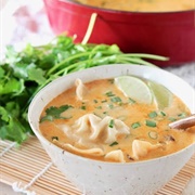 Potsticker Coconut Soup