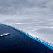 World's Largest Iceberg A23a Compared to Boat