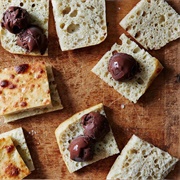Chocolate Sorbet and Foccacia Ice Cream Sandwich
