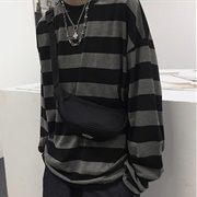 Grey-Black Striped Shirt