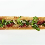 Chicken, Sundried Tomato, Lettuce, Red Pesto & Mayo Baguette