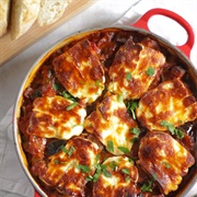 Halloumi With Tomato, Pepper and Broccoli Sauce