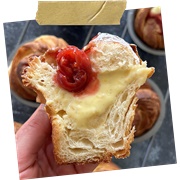 Cherry Bakewell Cruffins