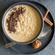 Raspberry Coffee and Dulce De Leche Rice Pudding With Dates