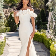 Off-The-Shoulder Ruffles Wedding Dress