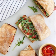 Halloumi and Kale Pesto Portuguese Bun