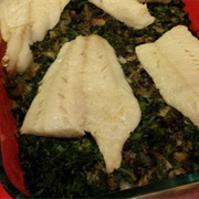 Roasted Spinach and Fish