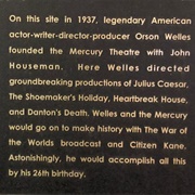 Mercury Theatre Plaque