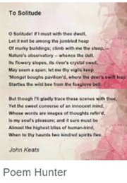 To Solitude - Poem (John Keats)