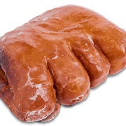 Red Velvet Bear Claw Donut