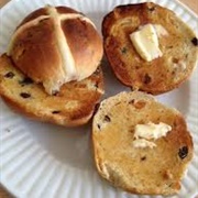 Toasted Hot Cross Buns With Butter