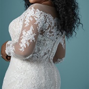 Wedding Dress With Line of Buttons Down Back