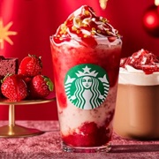 Strawberry & Velvet Brownie Frappuccino