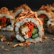 Katsu Chicken and Red Pepper California Roll