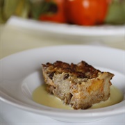 Persimmon Walnut Bread Pudding