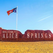 Welcome to Alice Springs Sign, Australia