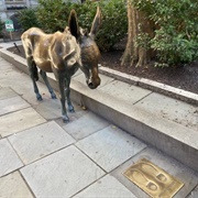 Democratic Donkey and Republican Footprints, Boston