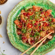 Salmon Crudo With Soy Sesame Dressing