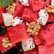 Watermelon, Walnut & Basil Salad