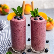 Blueberries Peaches and Apples Smoothie