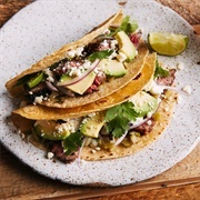 Steak, Jalapeño, and Rice Taco