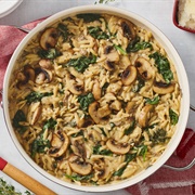 One-Pot Creamy Mushroom and Spinach Orzo