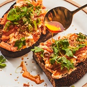Avocado Toast With Kimchi Juice