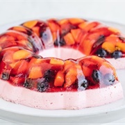Fruit Salad Aspic and Strawberry Flummery