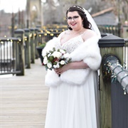 Faux Fur Shawl With Wedding Dress