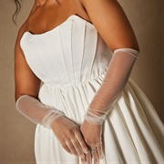 Sheer Gloves With Wedding Dress
