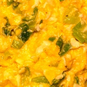 Green Onion and Frank's Redhot Sauce Scrambled Eggs