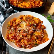 Ravioli Bolognese With Sausages and Onions (Ravioli Rumble)