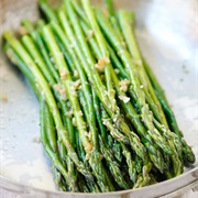 Asparagus Dipped in Garlic & Dill Butter