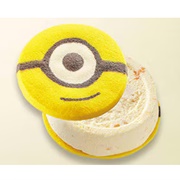 Minion Cookie Sandwich Banana Ice Cream and Fruit